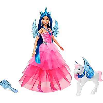 Кукла Barbie 29 см Сапфировая принцесса единорог Mattel HRR16